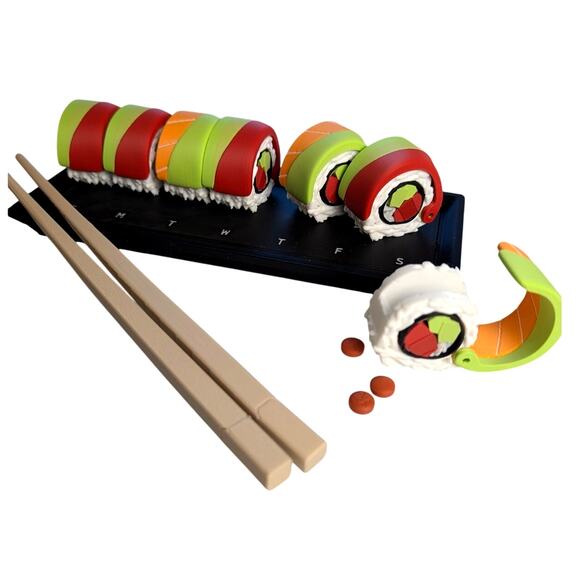 Handmade Other - Sushi pill organizer w/ notepad & chopstick pens stylish and functional! gift